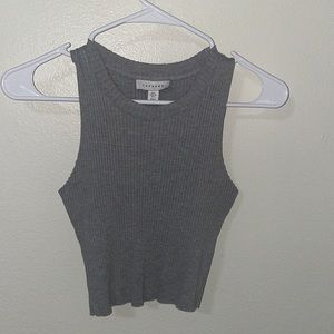 Top shop gray ribbed tank cropped
